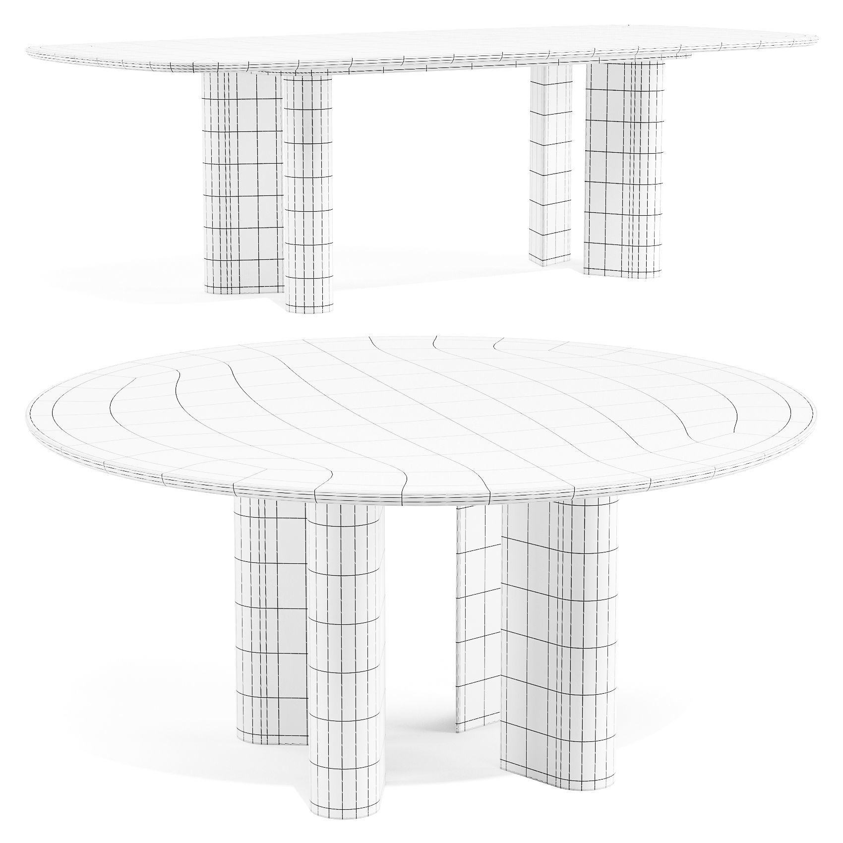 Bonaldo Geometric - Dining Tables 3D model_4
