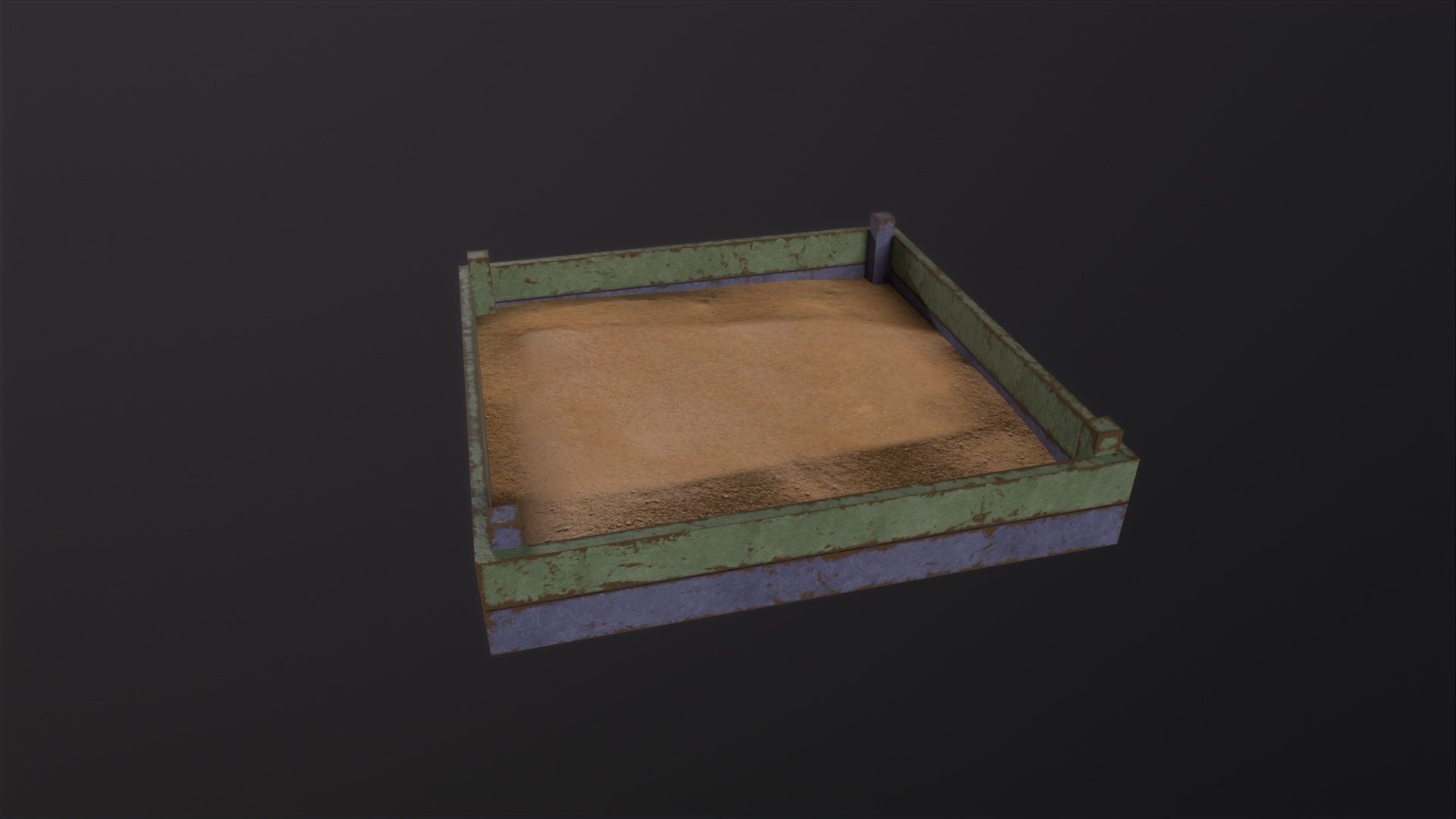Soviet Oldschool Sandbox 3D Model Low-poly 3D model_6