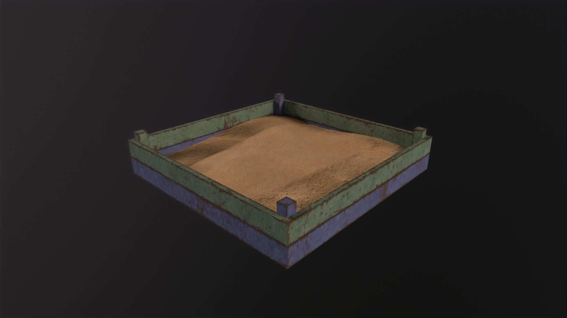 Soviet Oldschool Sandbox 3D Model Low-poly 3D model_4