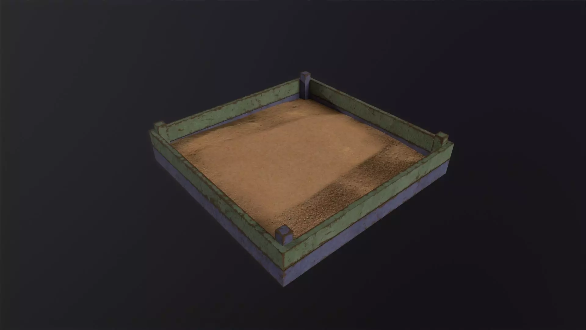Soviet Oldschool Sandbox 3D Model Low-poly 3D model_0