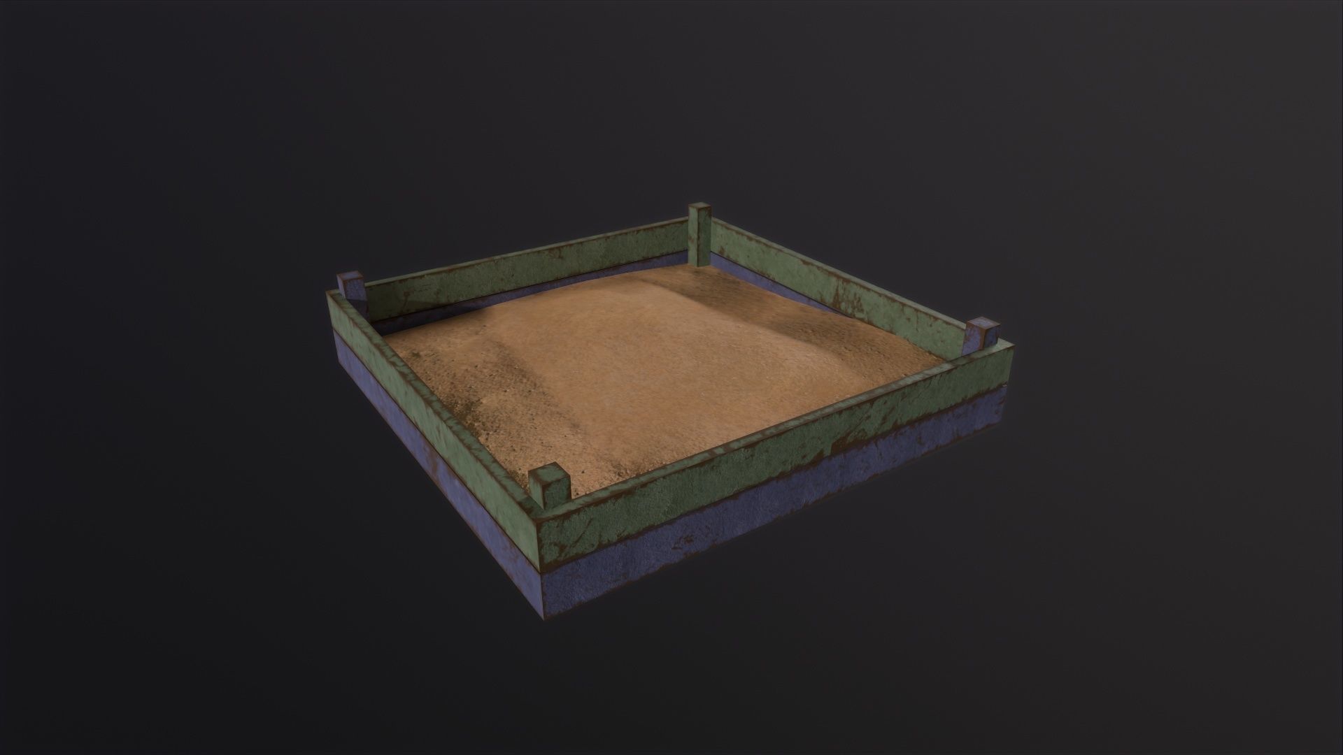 Soviet Oldschool Sandbox 3D Model Low-poly 3D model_2