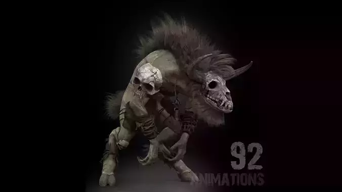 Gloomfang Beast Rigged Game Ready Low-poly 3D model
