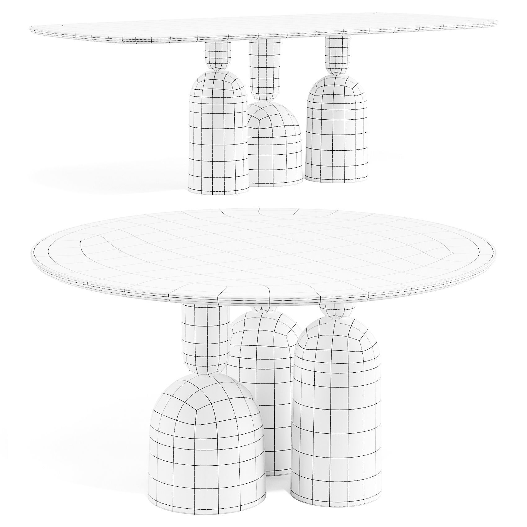 Bonaldo COP - Dining Tables Set 01 3D model_4