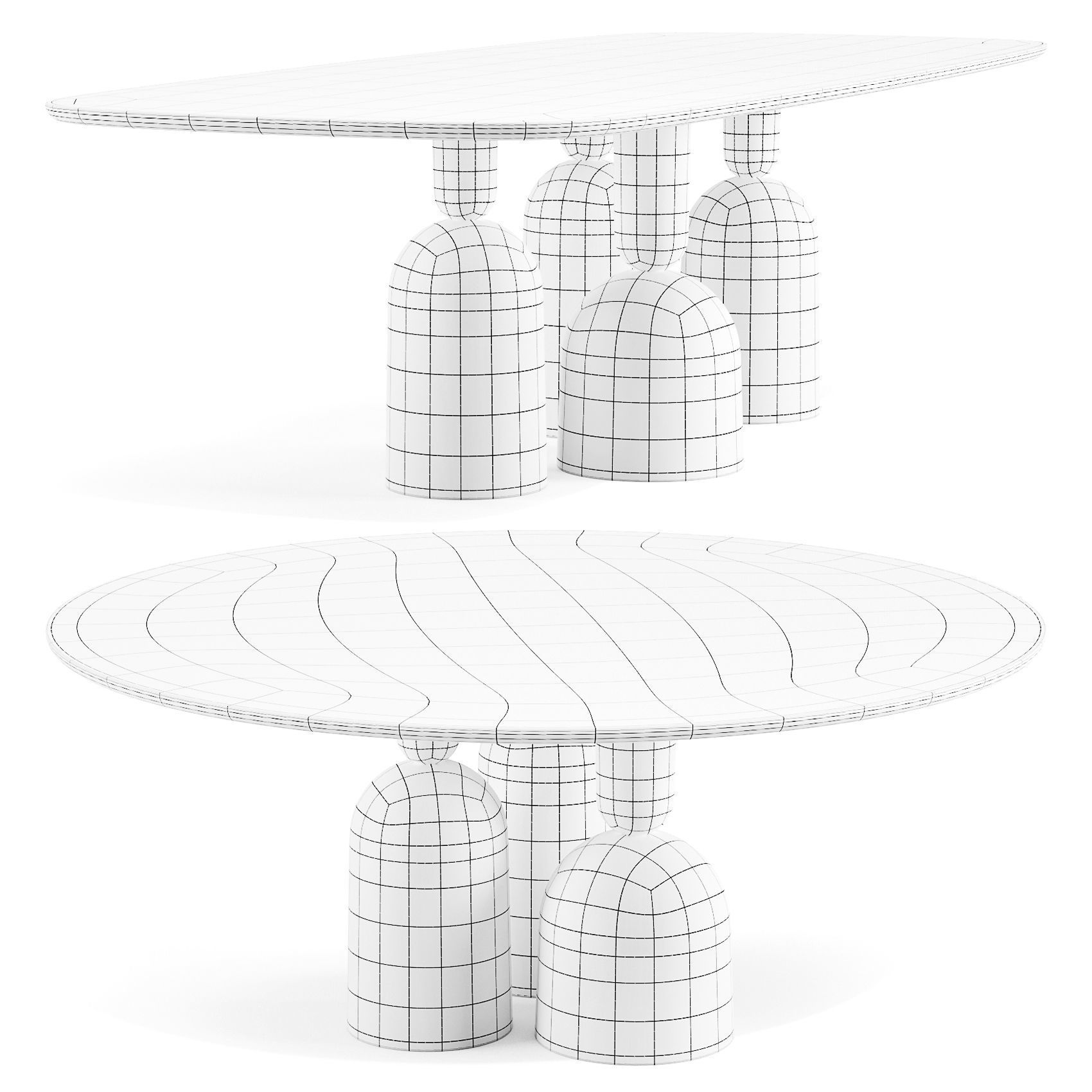 Bonaldo COP - Dining Tables Set 02 3D model_4