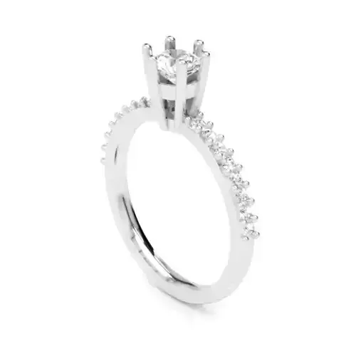 Diamond Solitaire Engagement Ring with 0-45 Ct in 14K Gold
