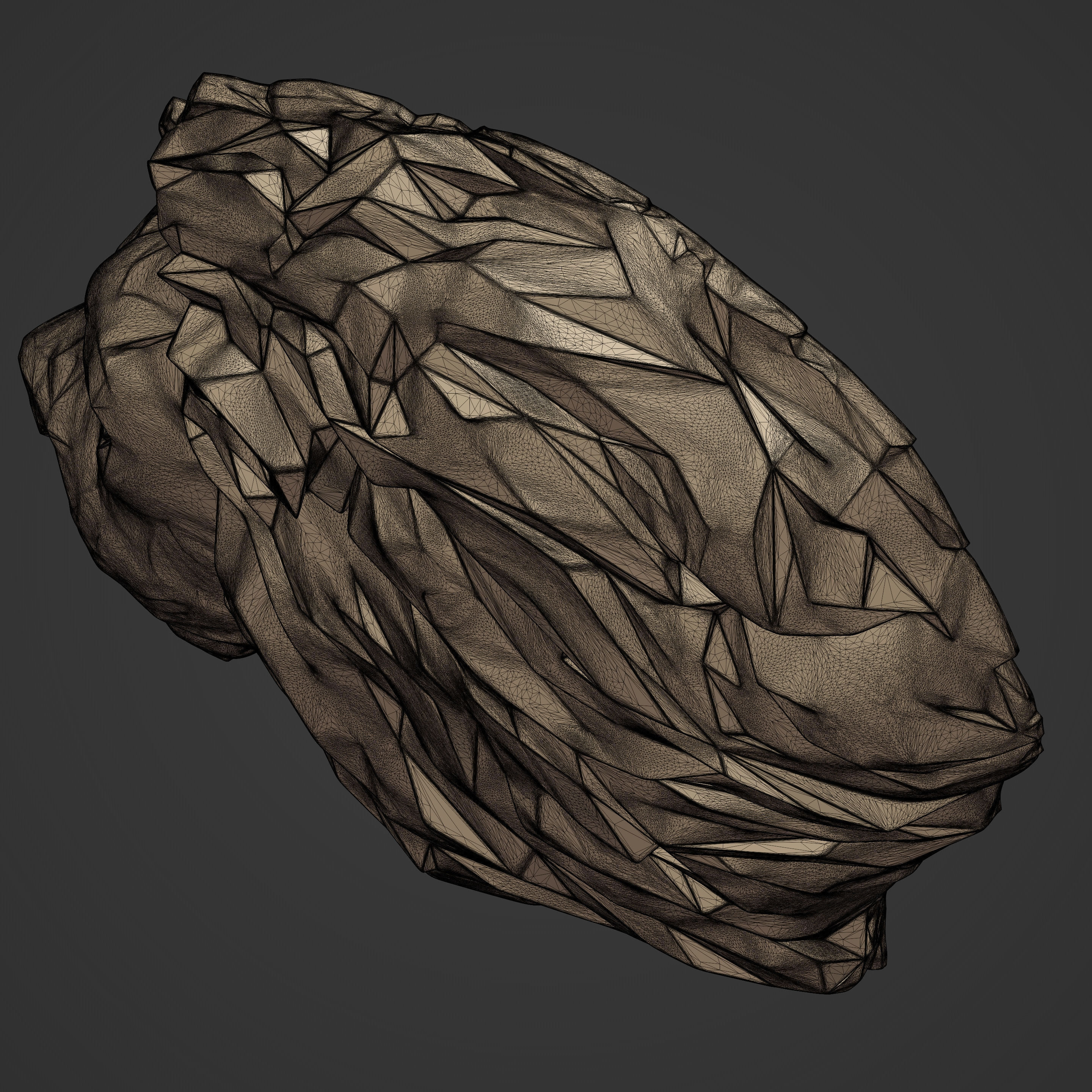 Lion Head Necklace 3D print model_15