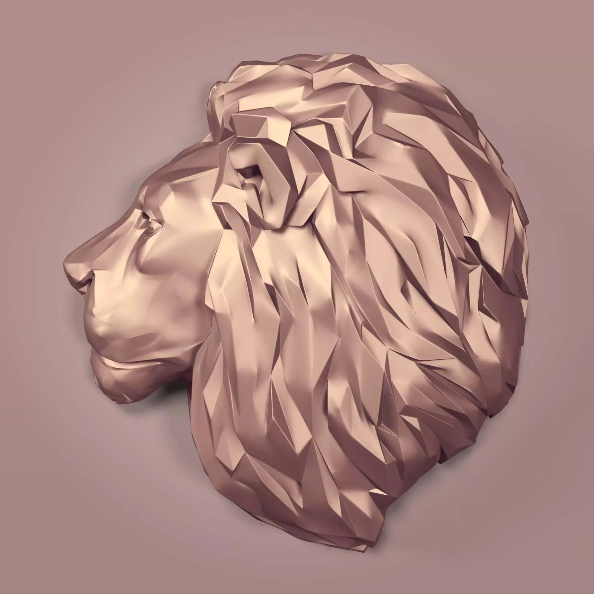 Lion Head Necklace 3D print model_0