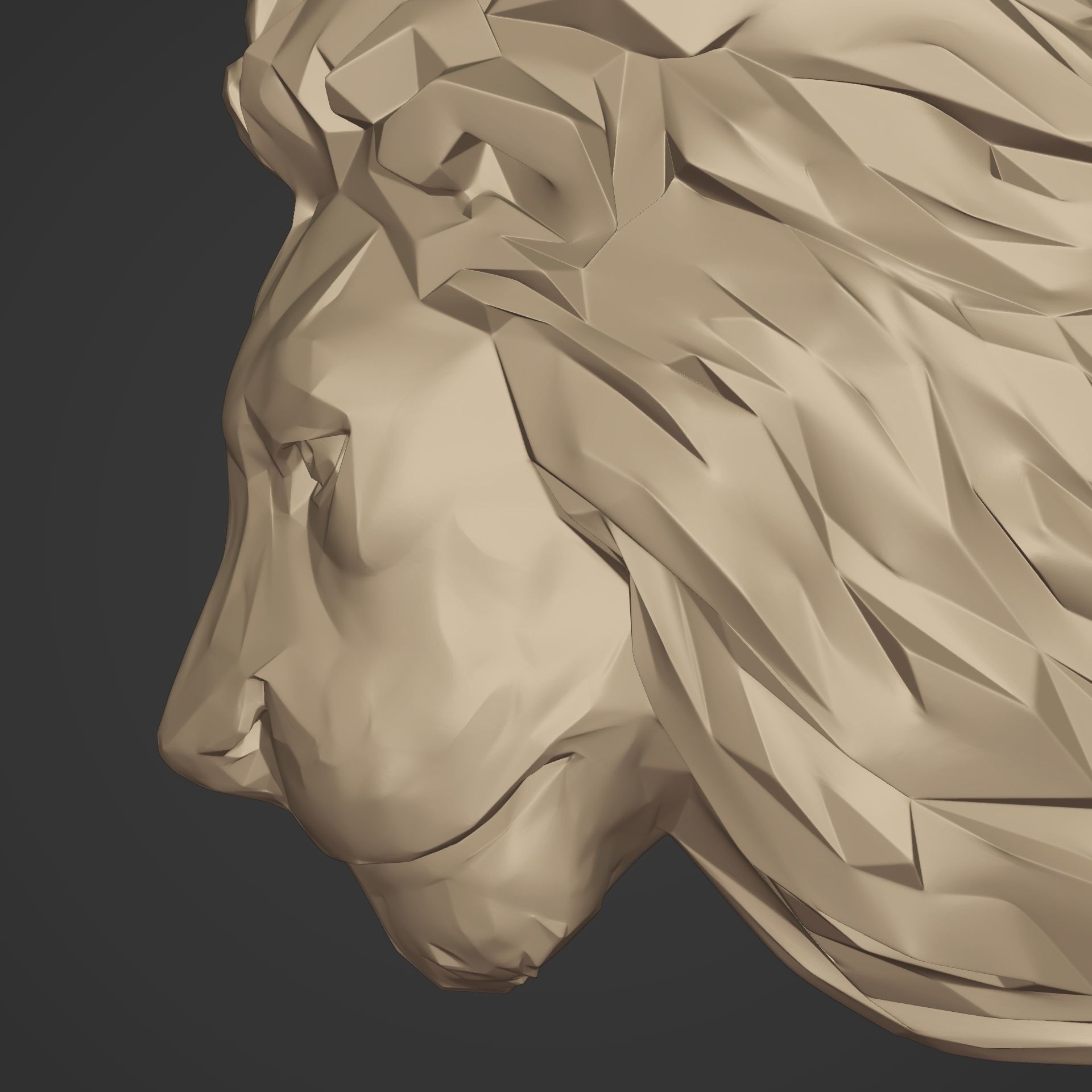 Lion Head Necklace 3D print model_11
