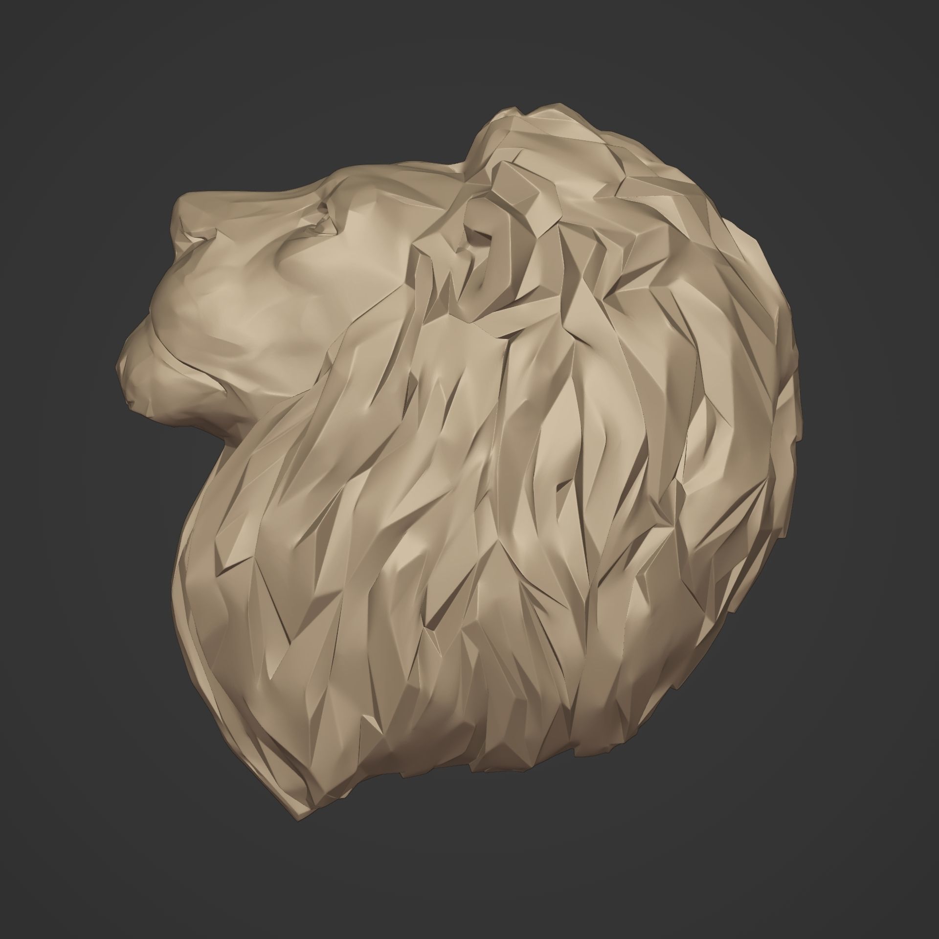 Lion Head Necklace 3D print model_4