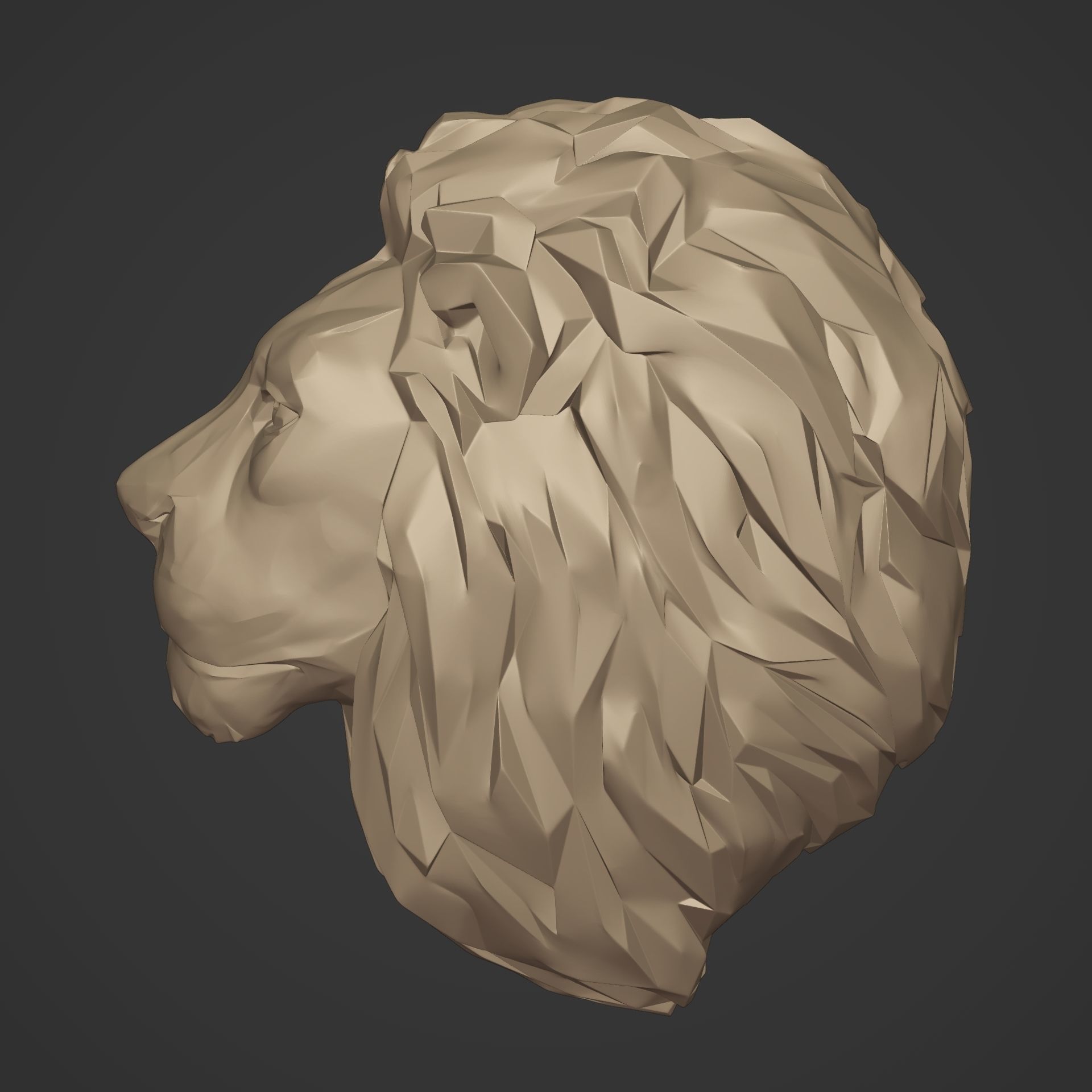 Lion Head Necklace 3D print model_1