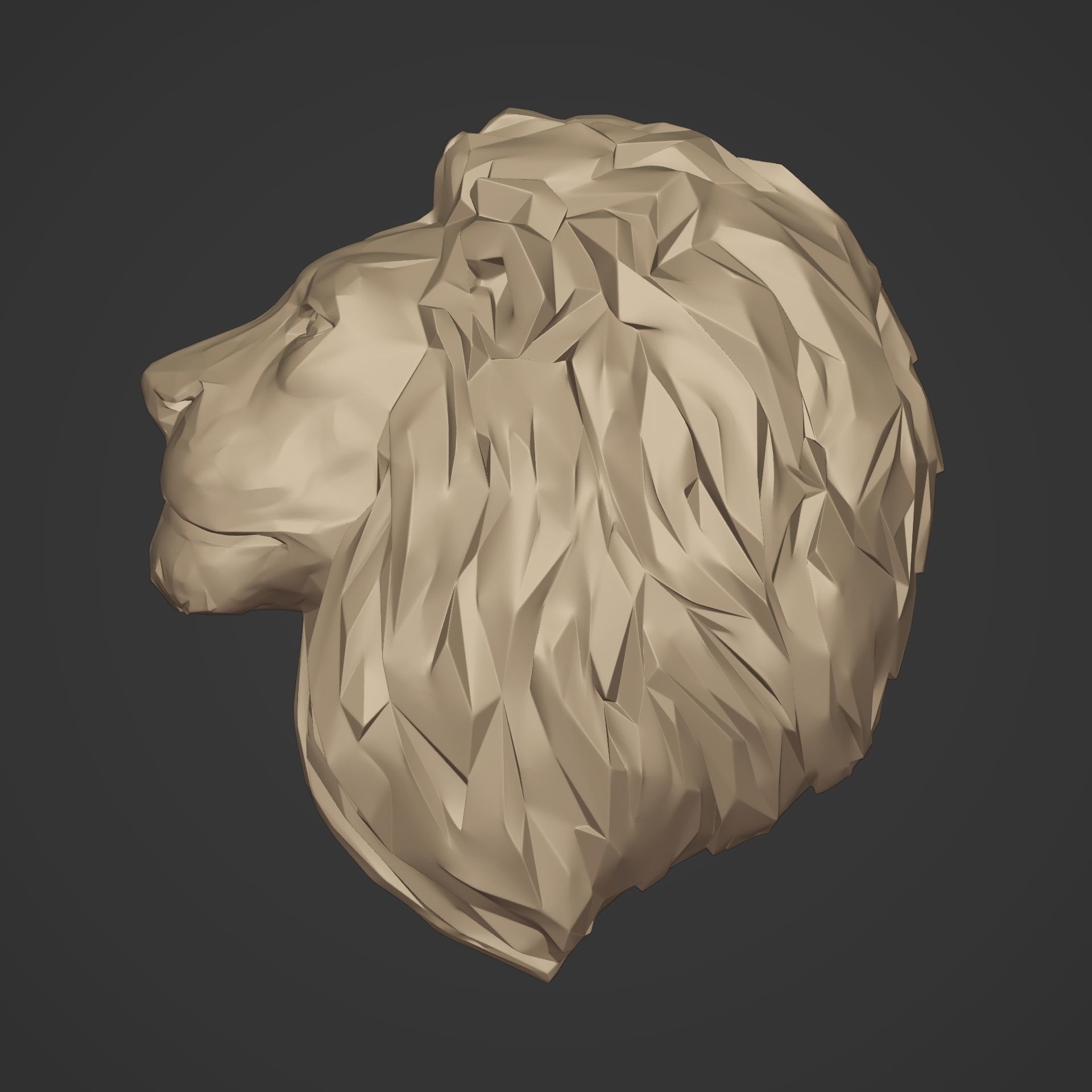 Lion Head Necklace 3D print model_3