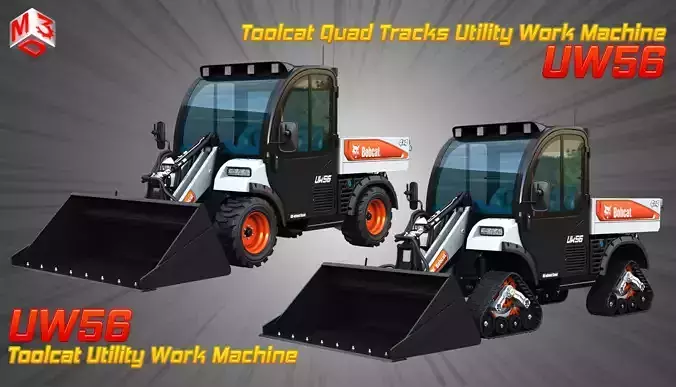 UW56 - Toolcat Utility Work Machine - Bucket  2 in 1 3D Model Collection