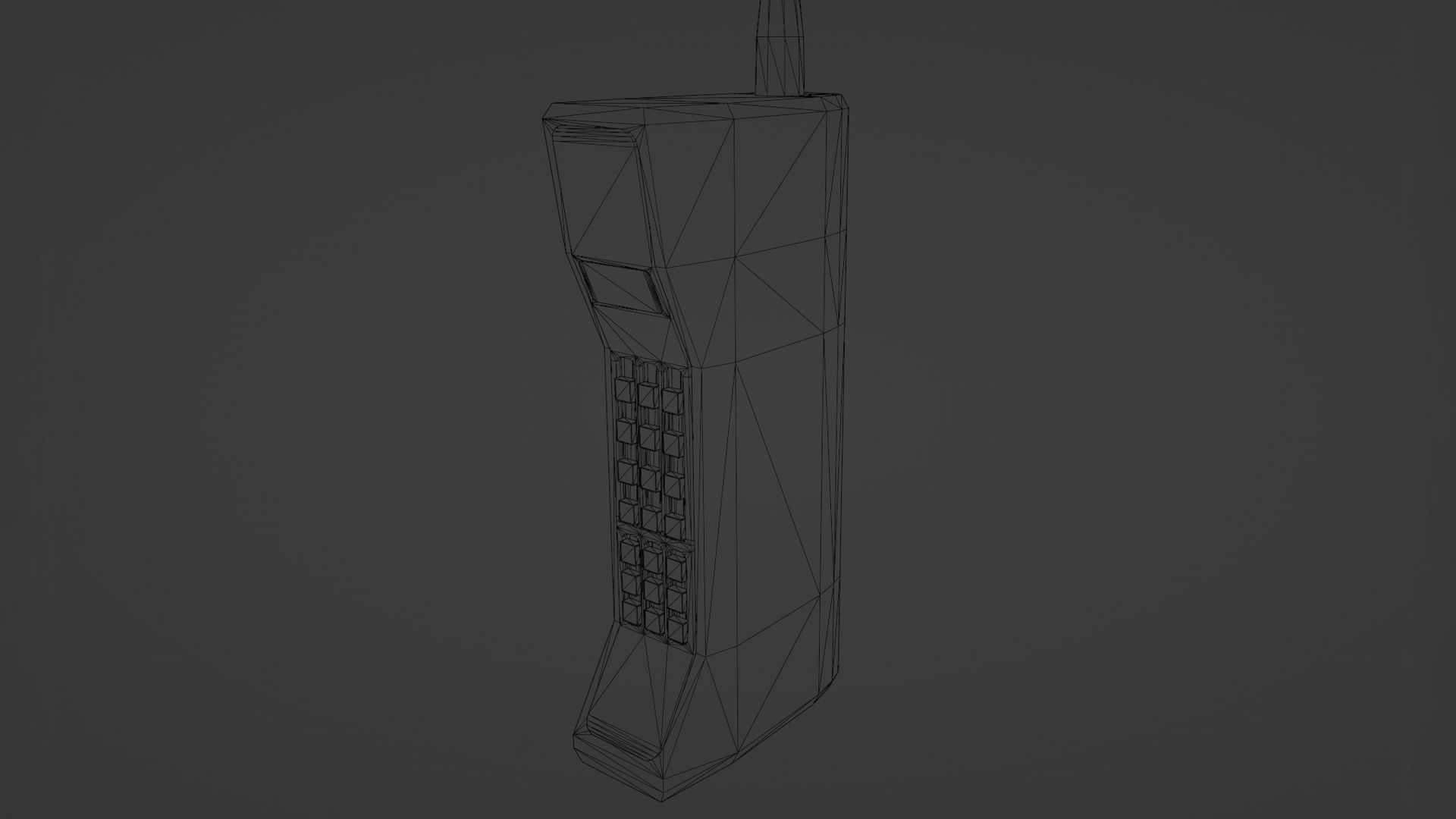 Motorola DynaTAC 8000x Backlit Low-poly 3D model_6