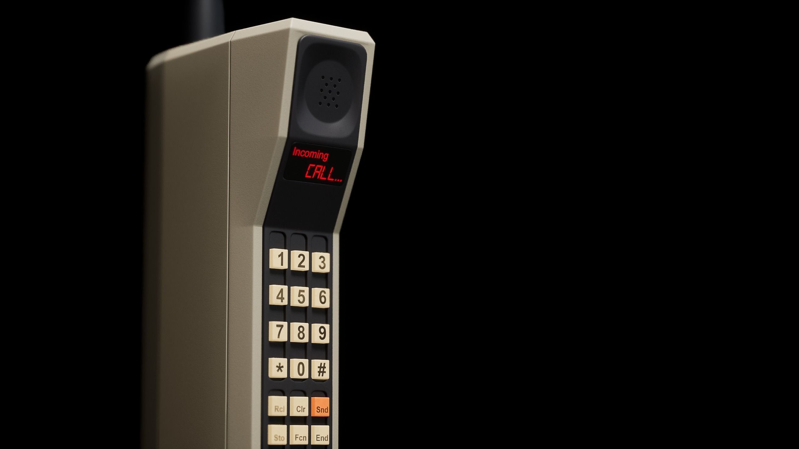 Motorola DynaTAC 8000x Backlit Low-poly 3D model_5