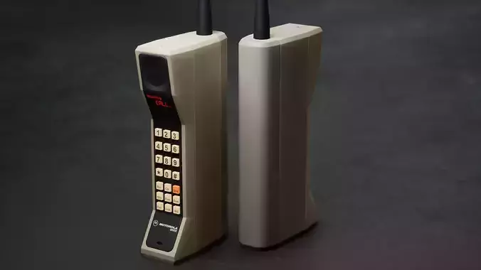 Motorola DynaTAC 8000x Backlit Low-poly 3D model