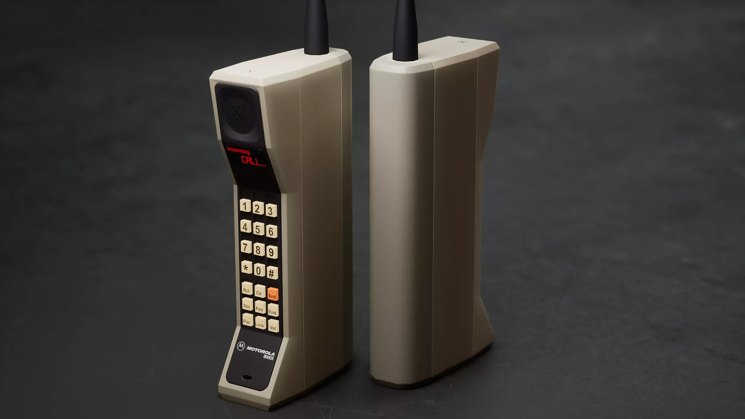 Motorola DynaTAC 8000x Backlit Low-poly 3D model_0