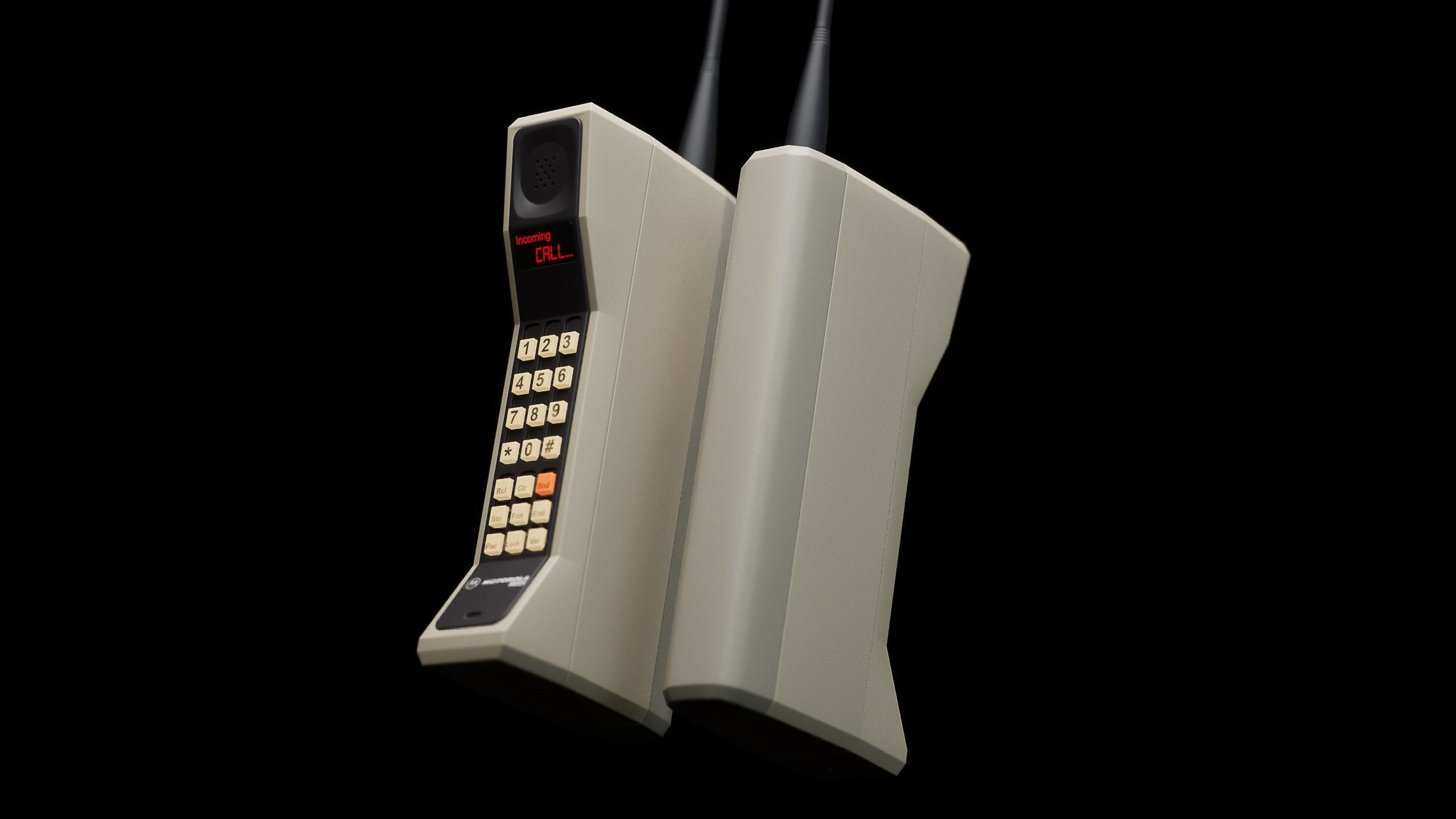 Motorola DynaTAC 8000x Backlit Low-poly 3D model_4