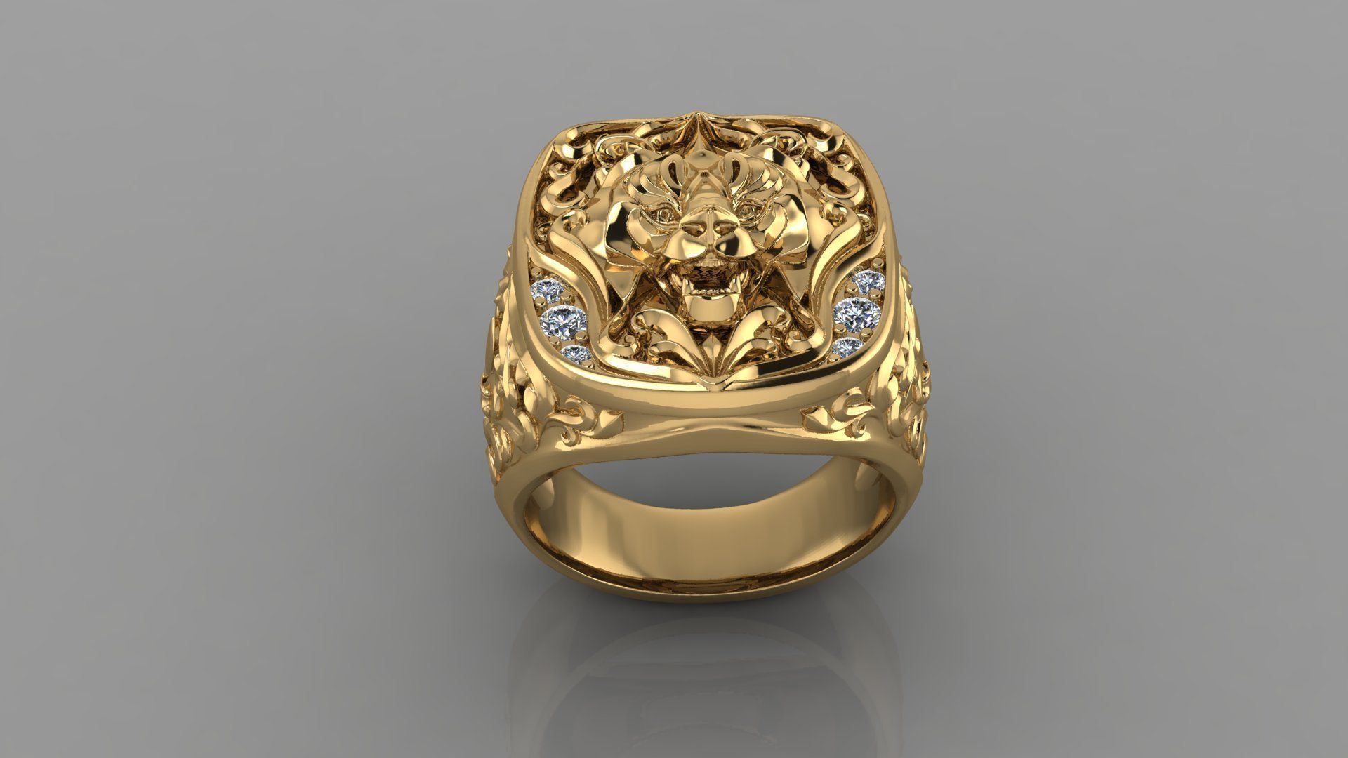 Lion Ring M4 3D print model_4