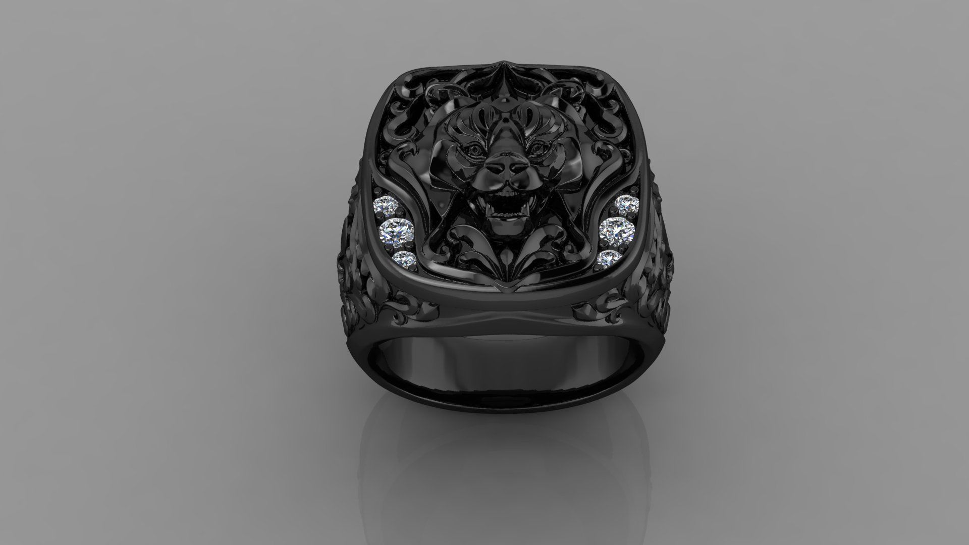 Lion Ring M4 3D print model_6