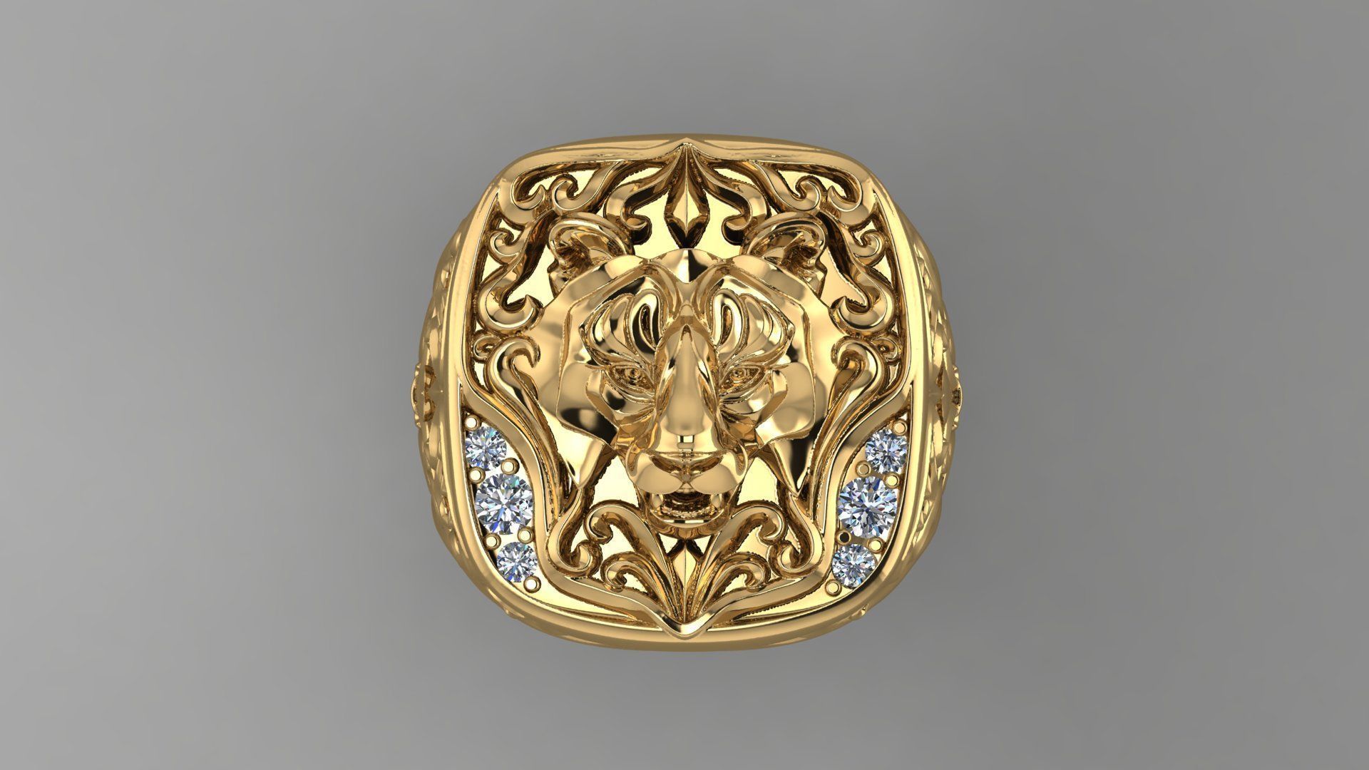 Lion Ring M4 3D print model_2