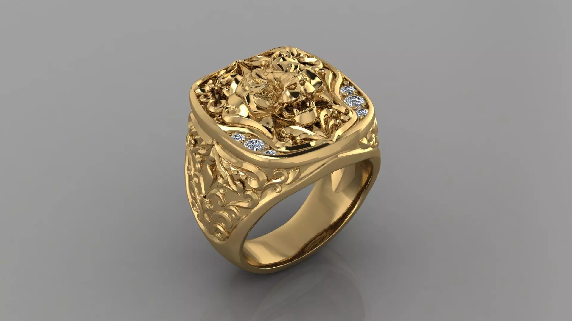 Lion Ring M4 3D print model_0