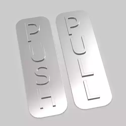 Push Pull  Door Sign 3D print model