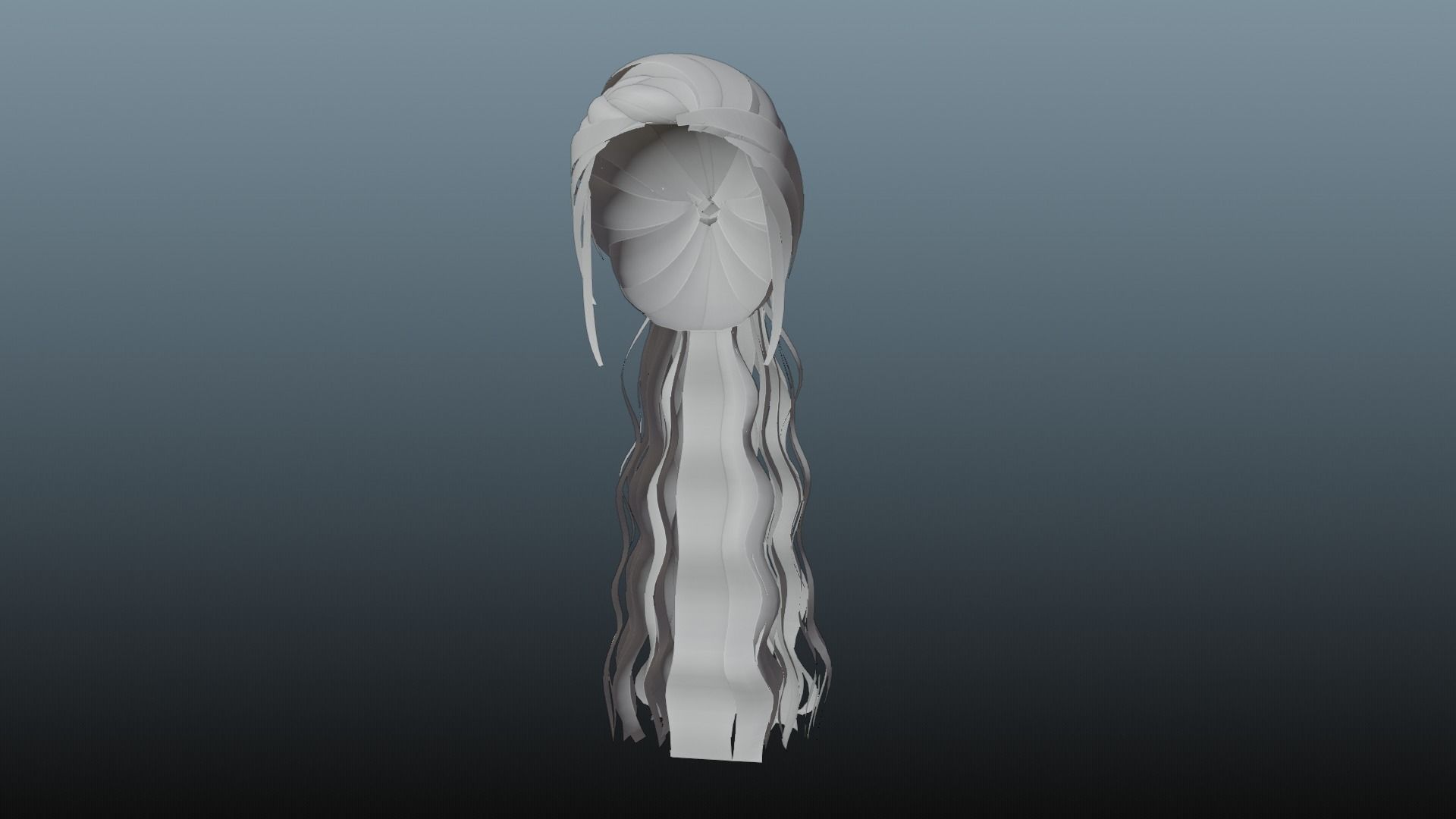 Female long hair 4 color Low-poly 3D model_25