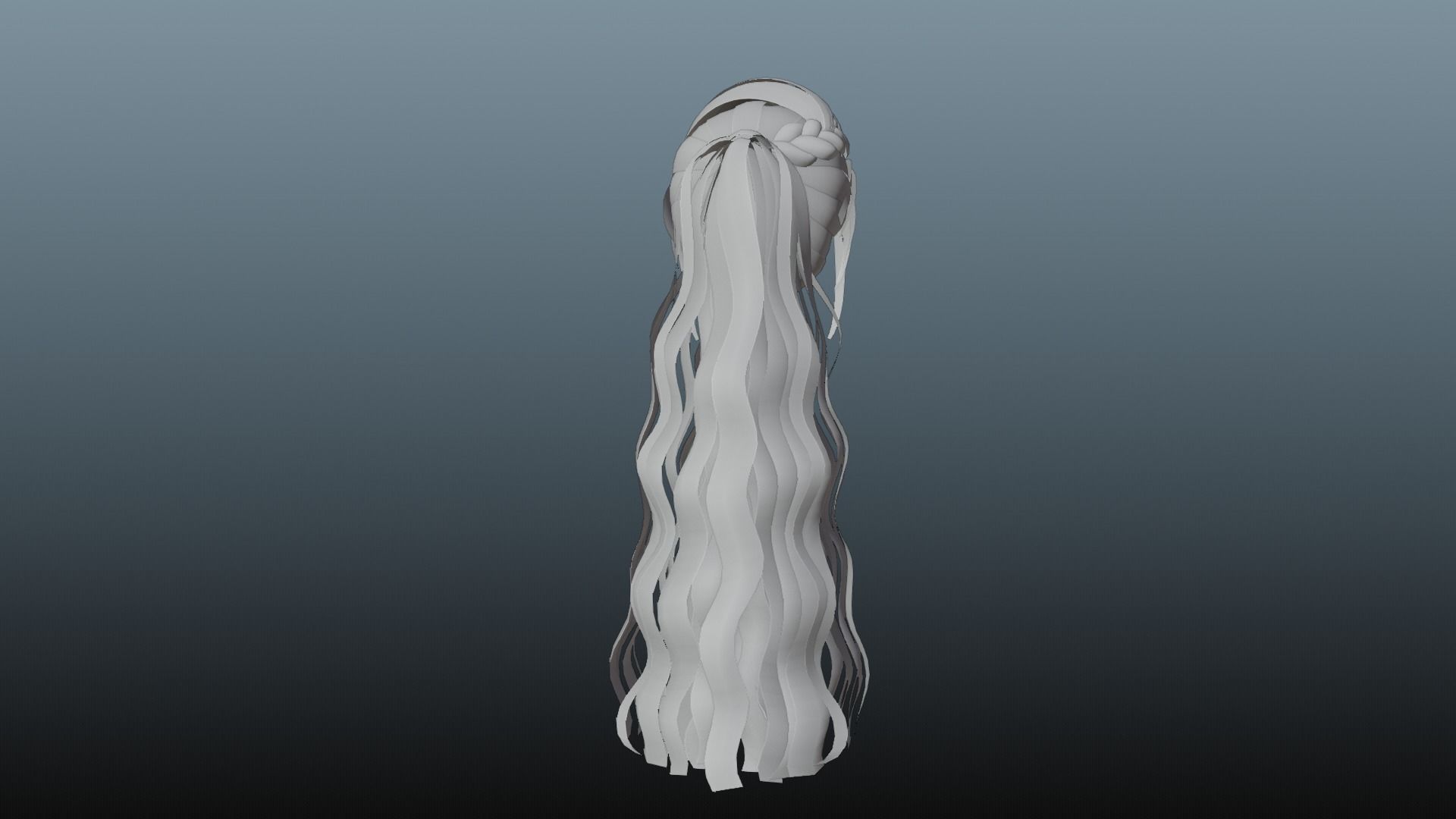 Female long hair 4 color Low-poly 3D model_26