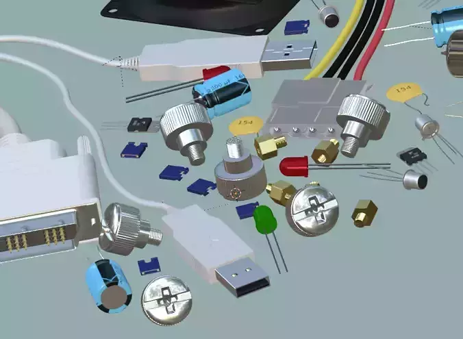 electronic components 3D model