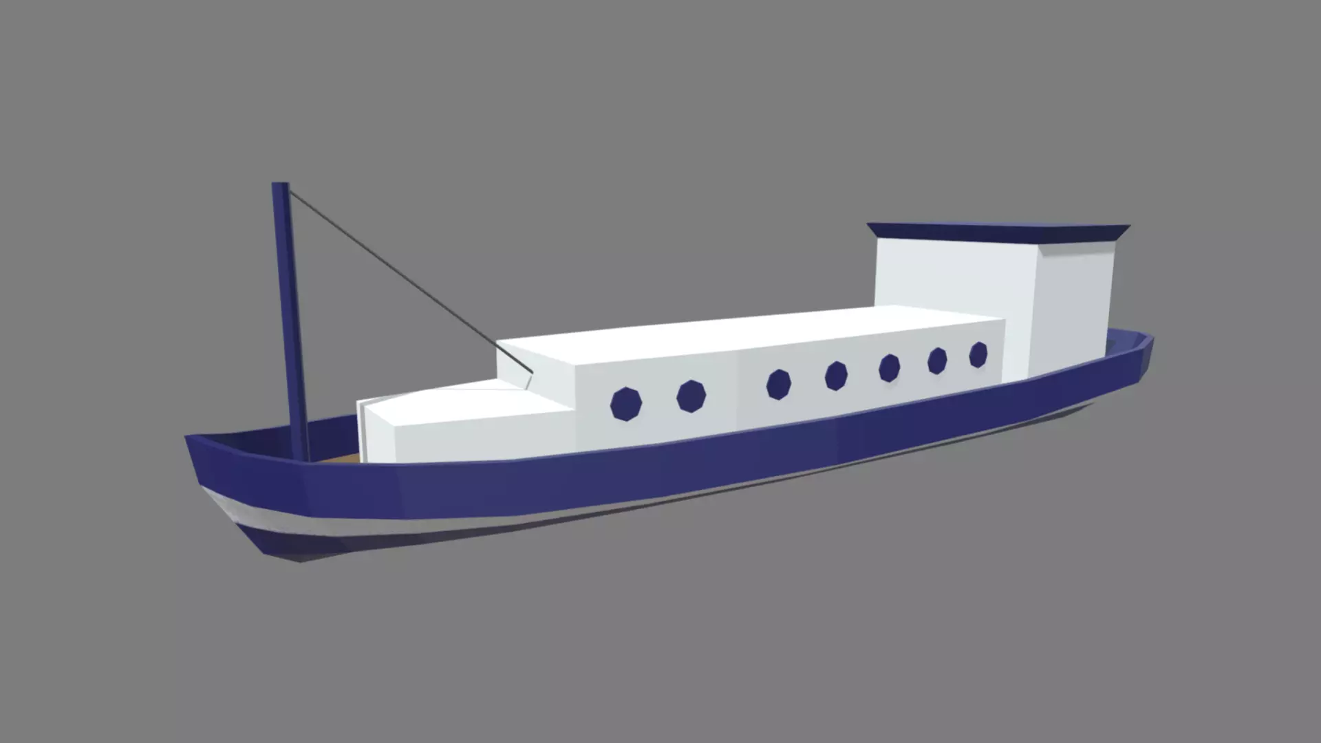 Low Poly Boat 04 Low-poly 3D model_0