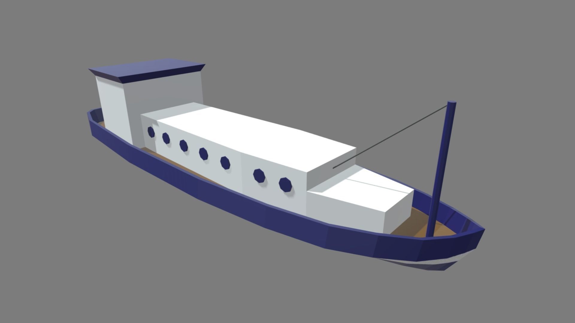 Low Poly Boat 04 Low-poly 3D model_5
