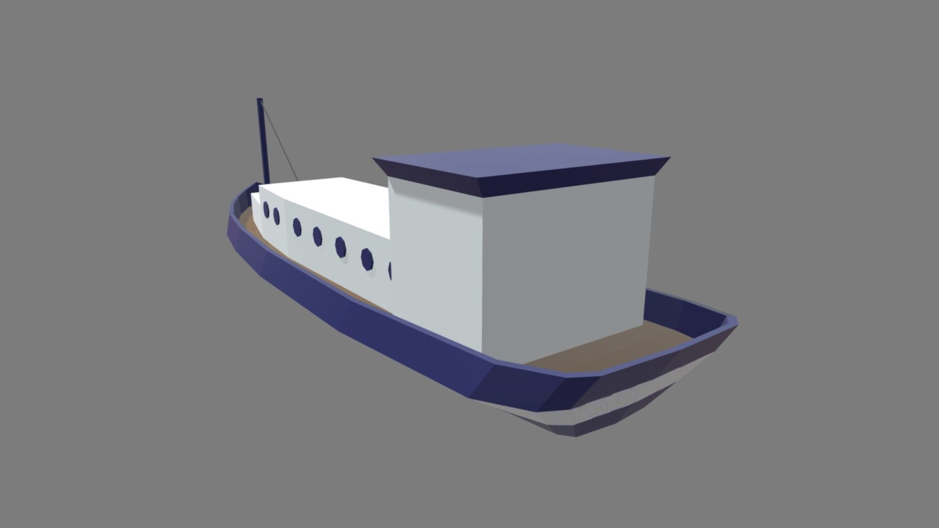 Low Poly Boat 04 Low-poly 3D model_4