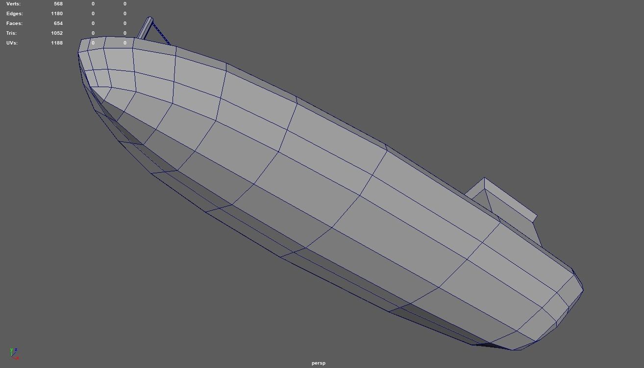 Low Poly Boat 04 Low-poly 3D model_11