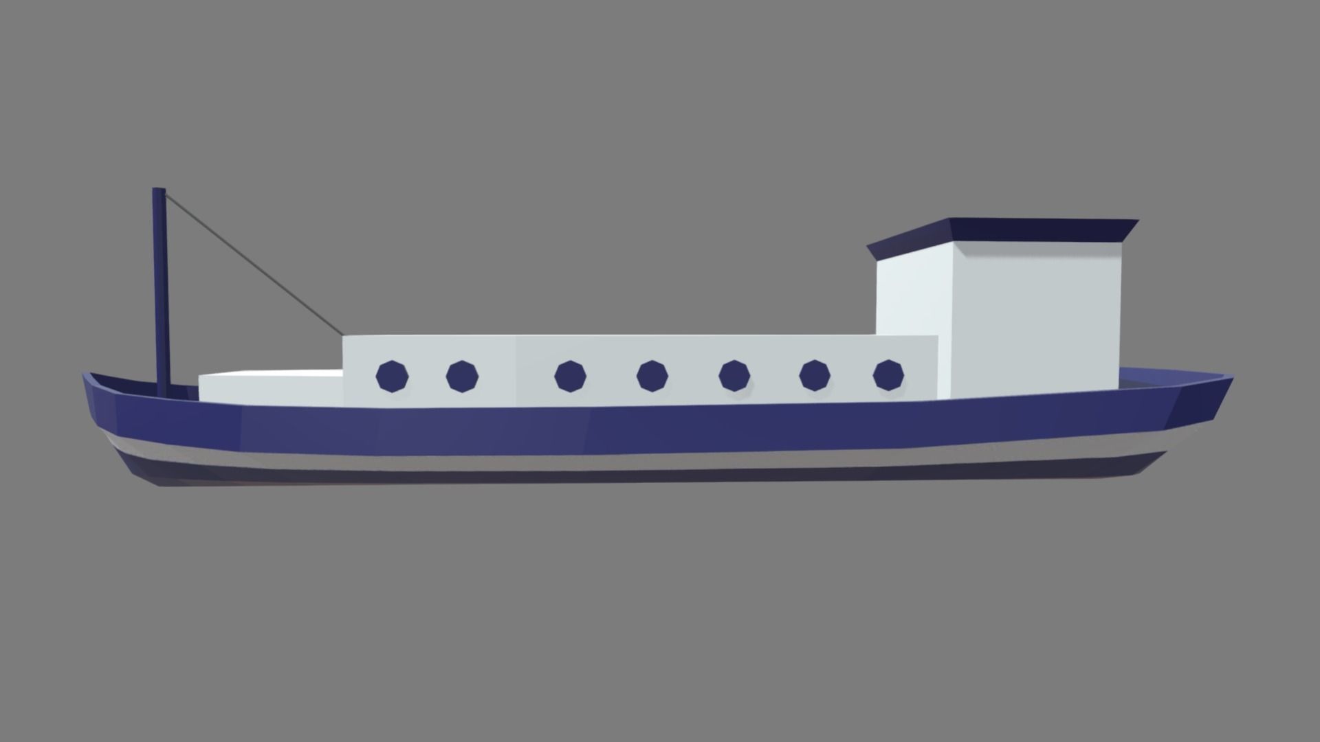 Low Poly Boat 04 Low-poly 3D model_2