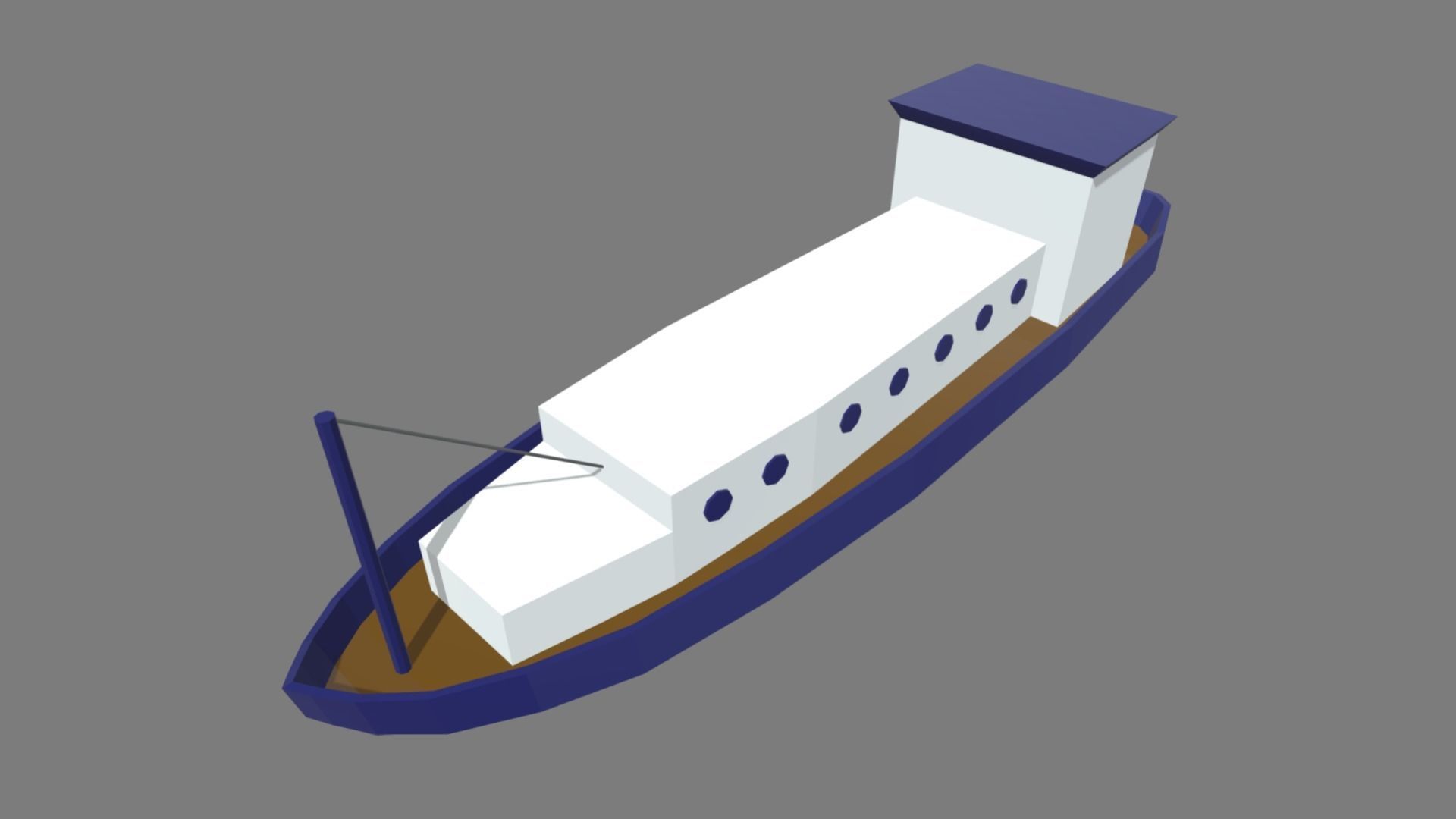 Low Poly Boat 04 Low-poly 3D model_1