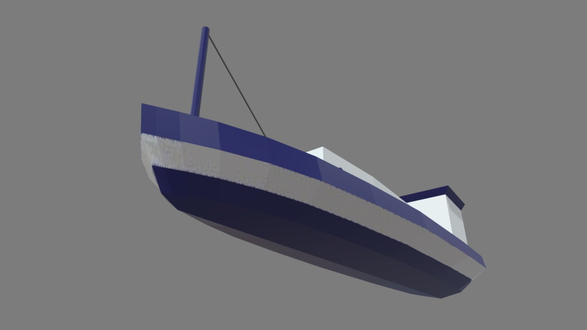Low Poly Boat 04 Low-poly 3D model_3