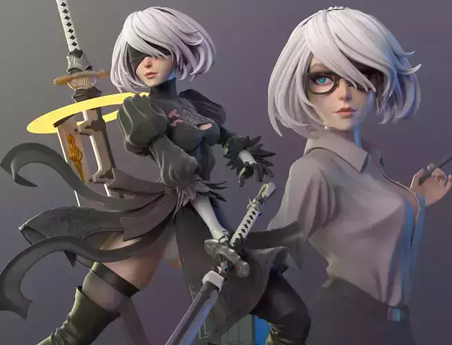 2B Nier Automata Multi Version SFW NSFW STL 3D print model