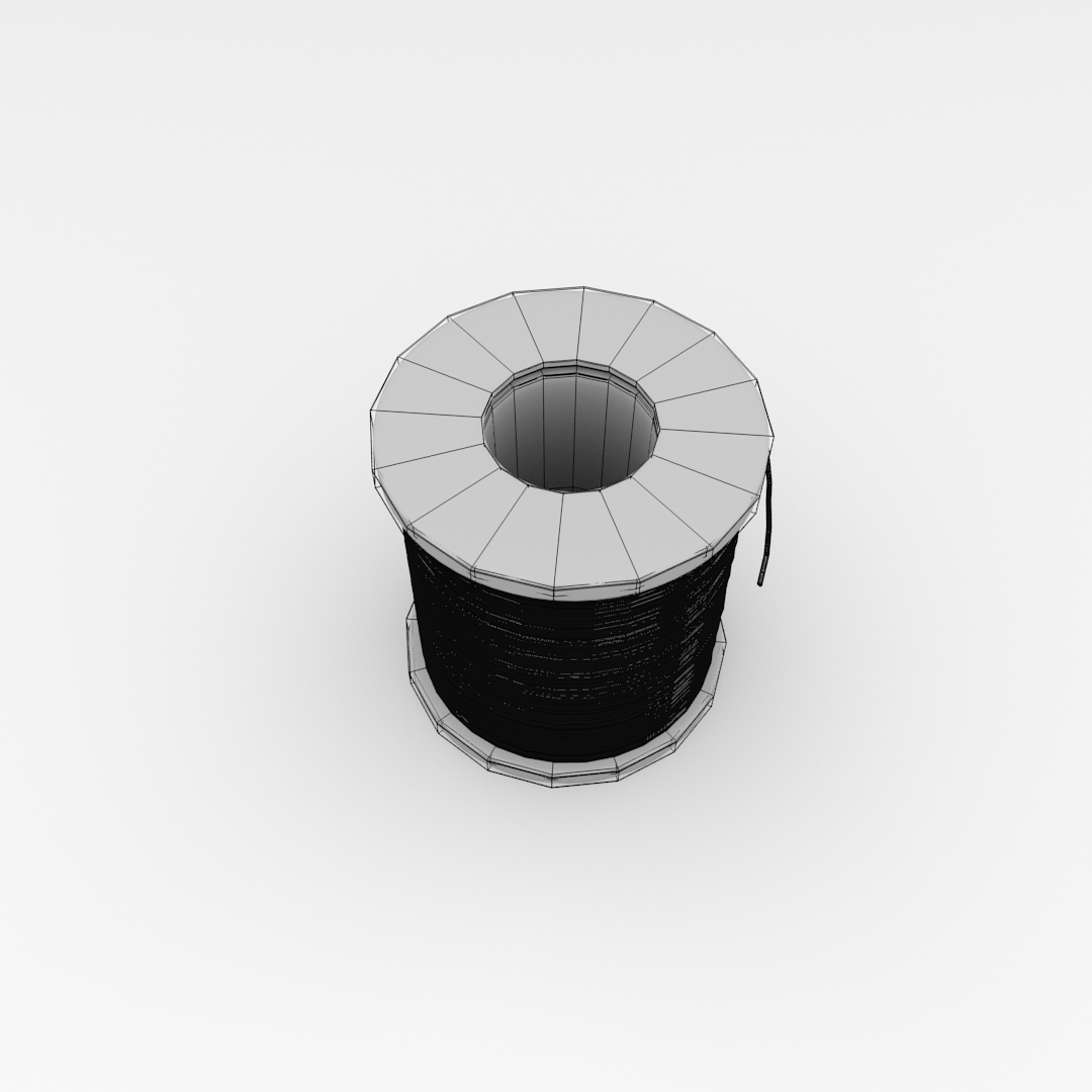 Solder spool of silver wire 3D model_4