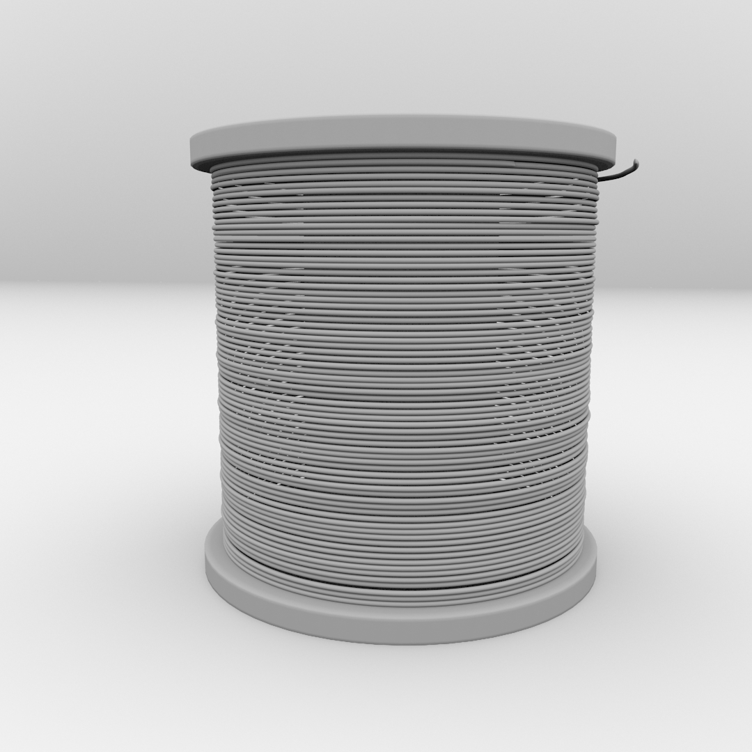 Solder spool of silver wire 3D model_3