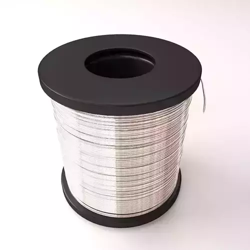 Solder spool of silver wire 3D model