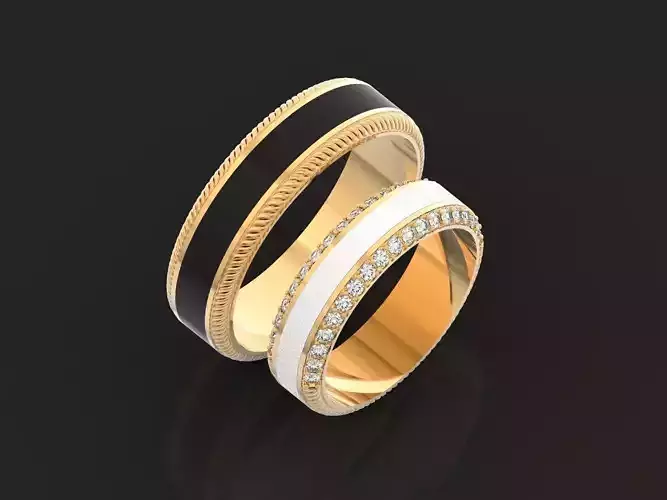  enamel  wedding rings 934 3D print model
