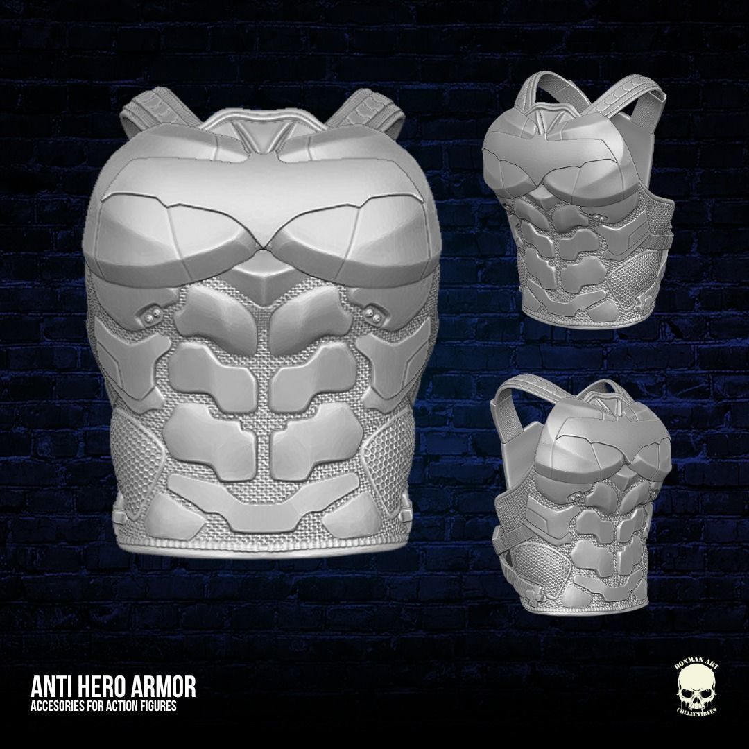 Anti Hero Vest 3D printable File for Action Figures 3D print model_15