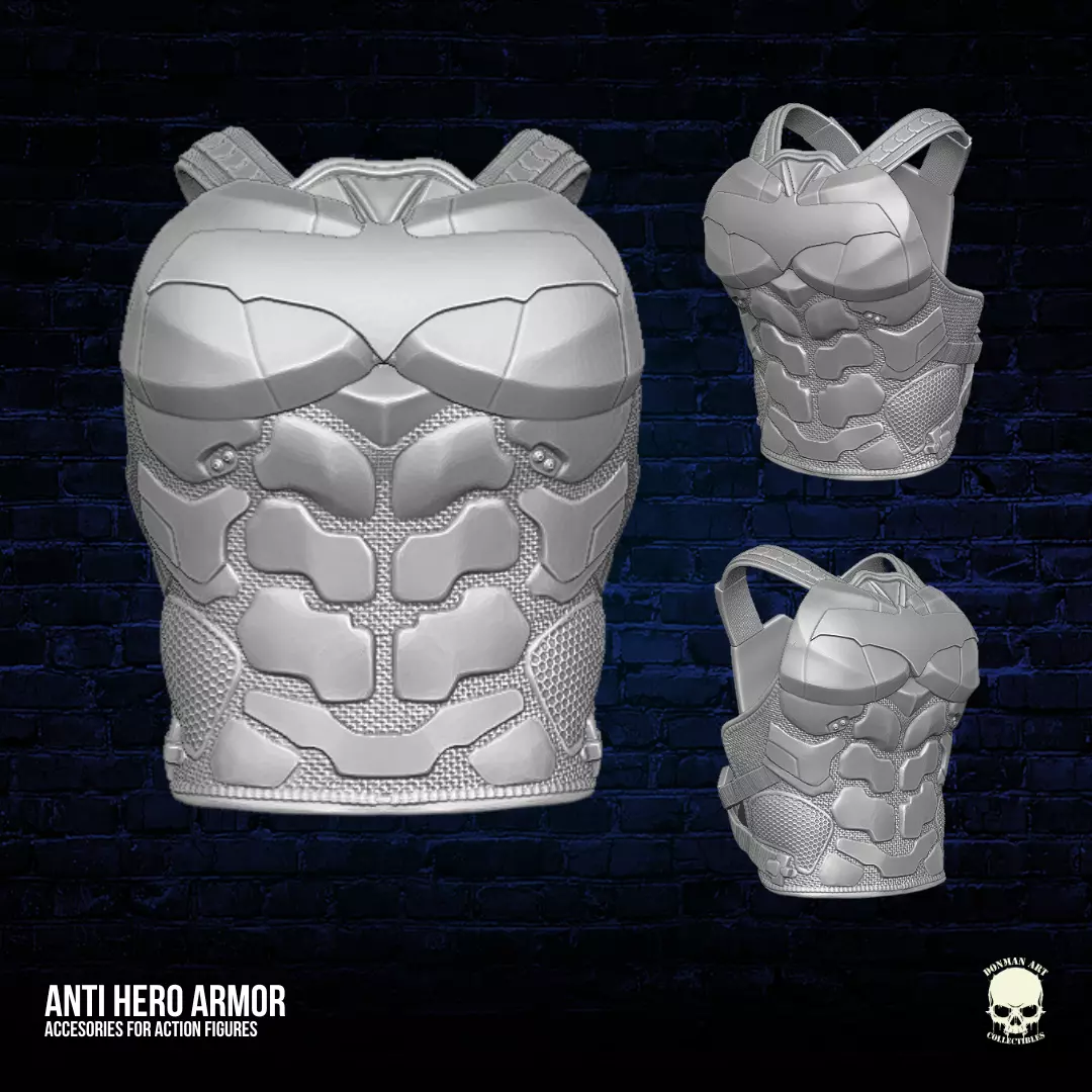 Anti Hero Vest 3D printable File for Action Figures 3D print model_0