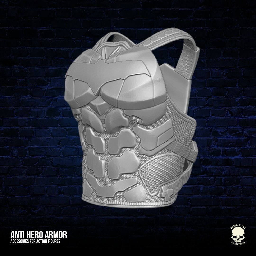Anti Hero Vest 3D printable File for Action Figures 3D print model_2