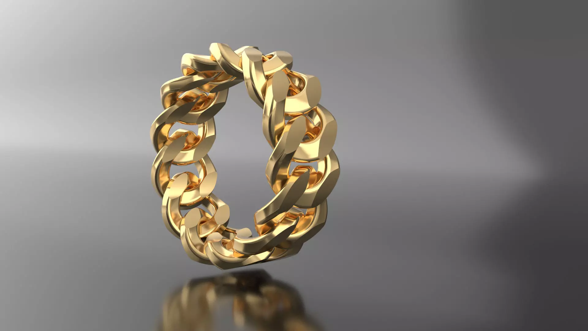 Cuban Link Ring 3d Print Jewelery Model 3D print model_0