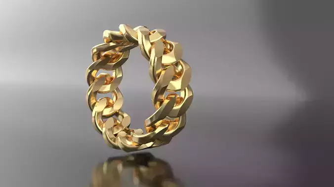 Cuban Link Ring 3d Print Jewelery Model