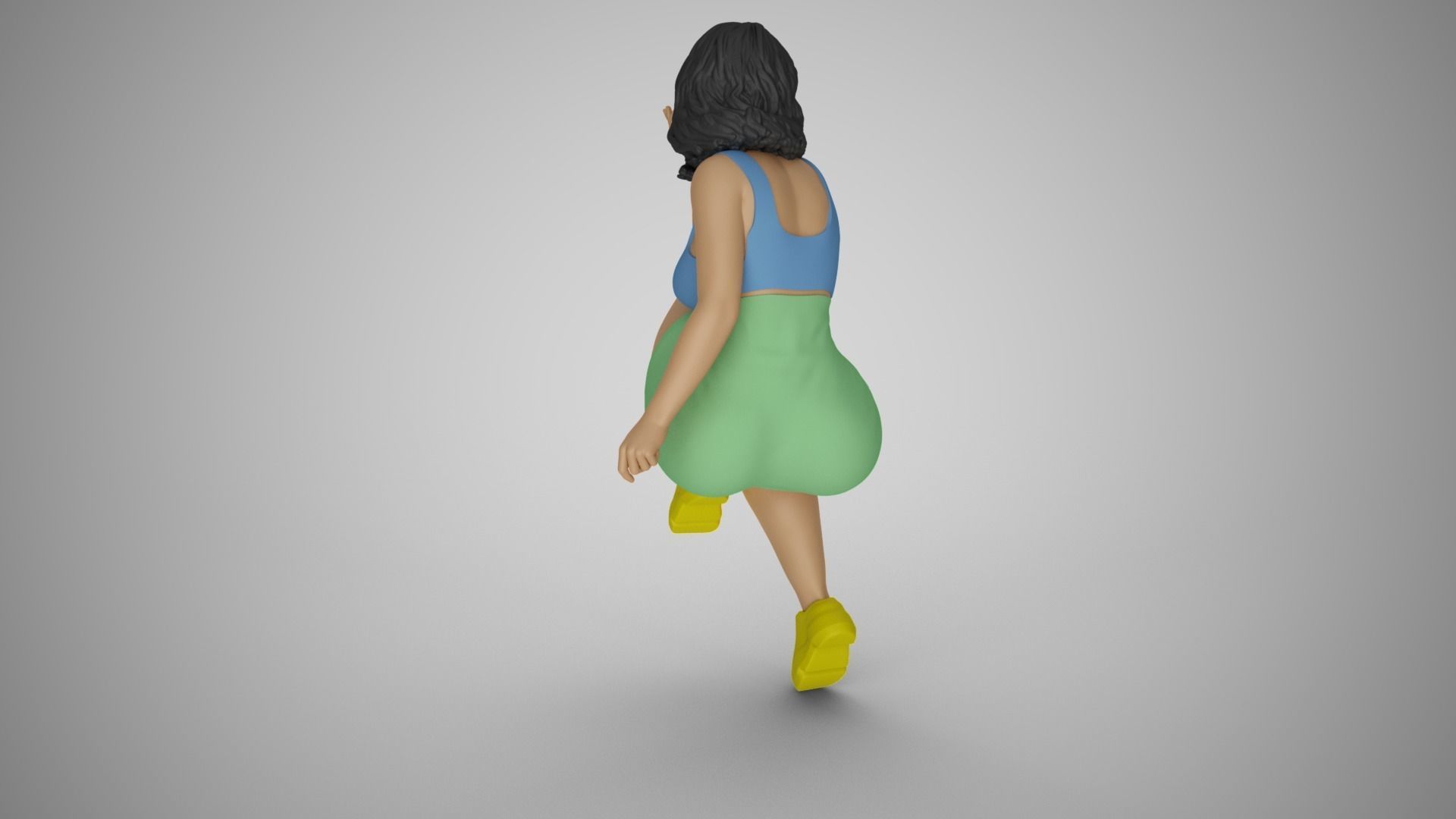 Girl Sitting Like a Bum 3D print model_10