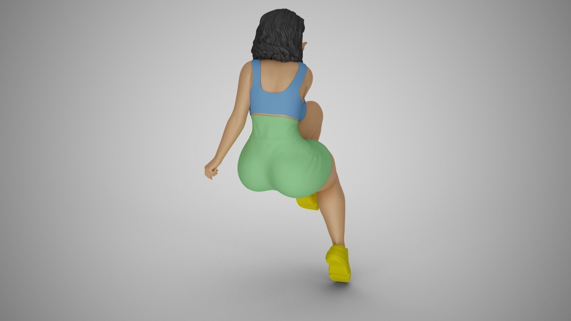 Girl Sitting Like a Bum 3D print model_7