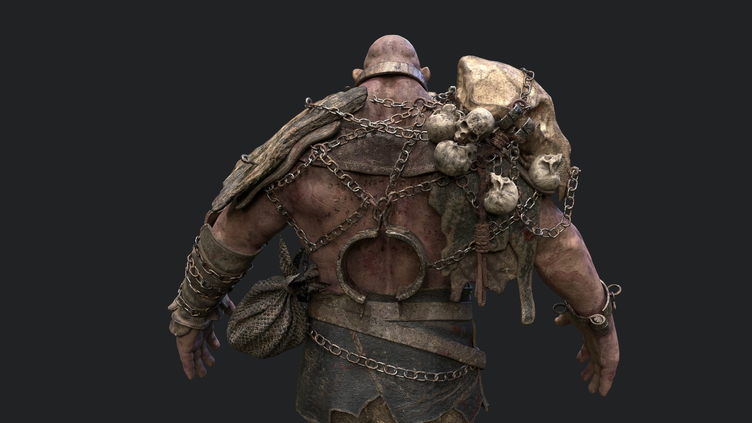 Ogre Troll Giant Warrior Monster Low-poly 3D model_4