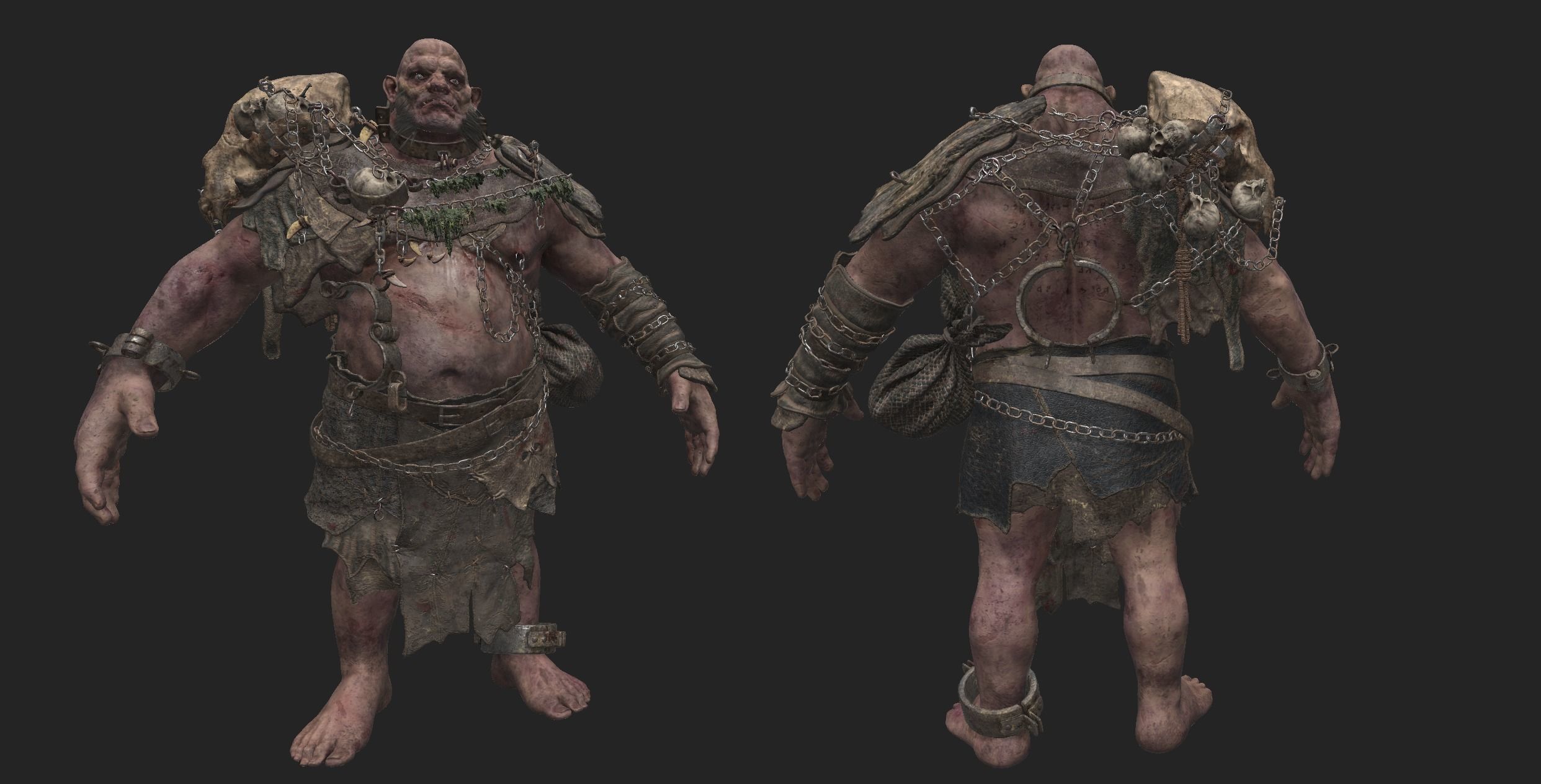 Ogre Troll Giant Warrior Monster Low-poly 3D model_9
